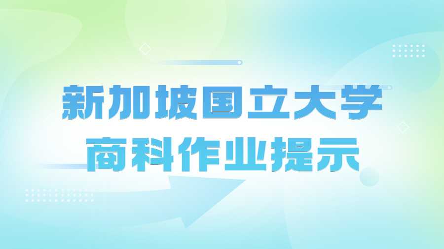 新加坡國(guó)立大學(xué)商科作業(yè)