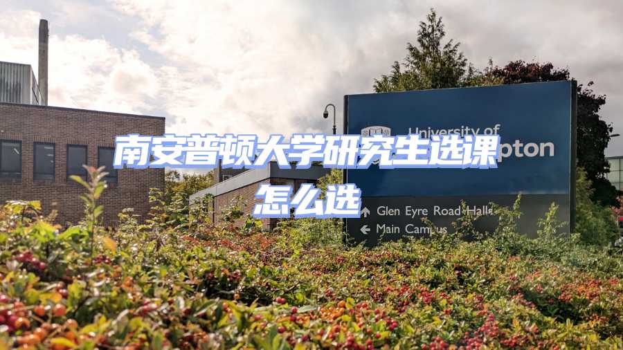 南安普頓大學(xué)研究生選課指導(dǎo)